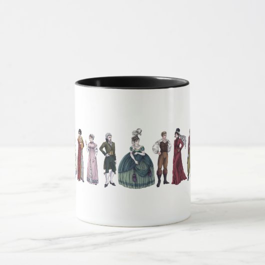 Regency Historische Mode Jane Austen Tasse (Zentrum)