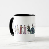 Regency Historische Mode Jane Austen Tasse (Vorderseite Links)