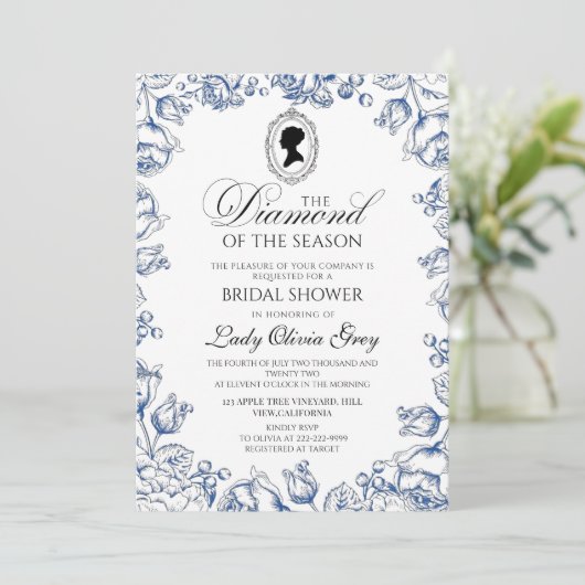 Regency-Lady-Brautjungfernparty Einladung (Stehend Vorderseite)