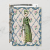 Regency Lady in Green Postkarte (Vorne/Hinten)