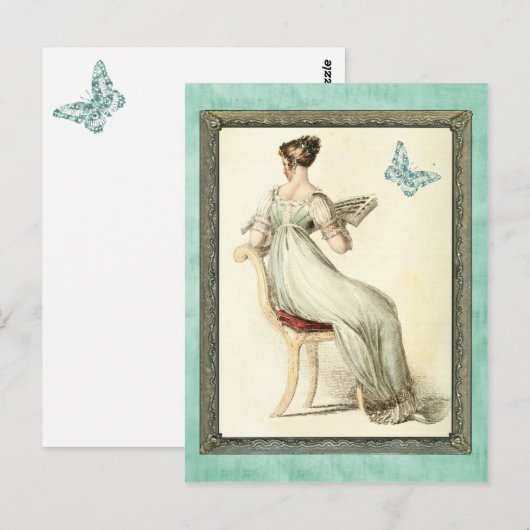 Regency Lady - Türkis Postkarte (Vorne/Hinten)
