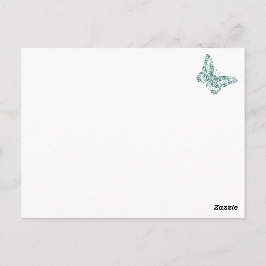 Regency Lady - Türkis Postkarte (Rückseite)