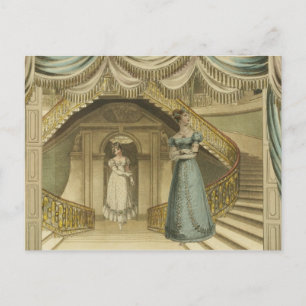 Regency Ladys auf der Treppe Postkarte