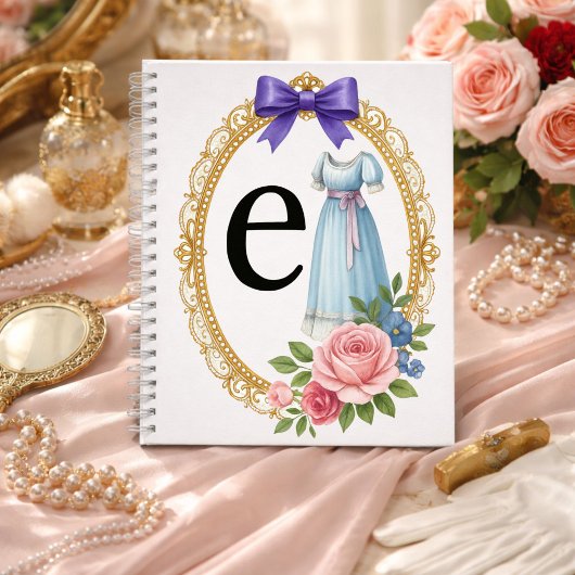 Regency Letter E Art Luxury Monogram Journal Notizblock