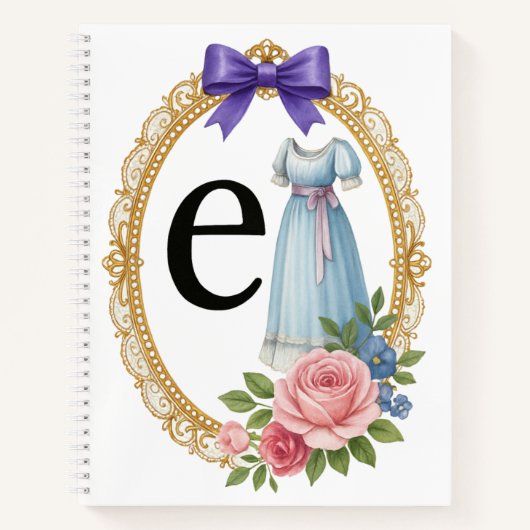 Regency Letter E Art Luxury Monogram Journal Notizblock (Vorderseite)