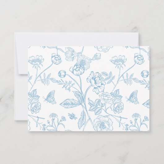 Regency Light Blue Allergy Dietary Note Wedding RSVP Karte (Rückseite)