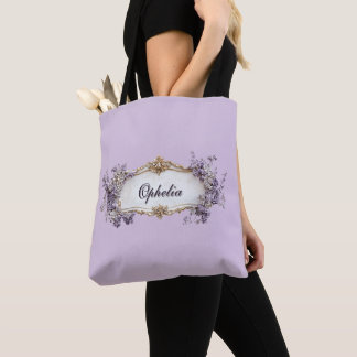 Regency-Lila-Blumenmuster Personalisiert Tasche