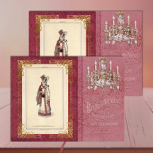 Regency Mode Dame Burgunderrose Decoupage Papier