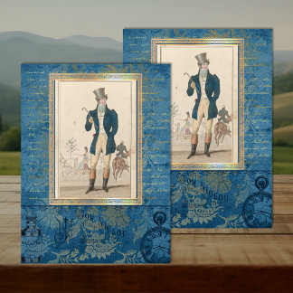 Regency Mode Herren Teal Decoupage Papier
