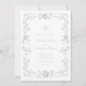 Regency Monogram Wedding Einladung (Vorderseite)