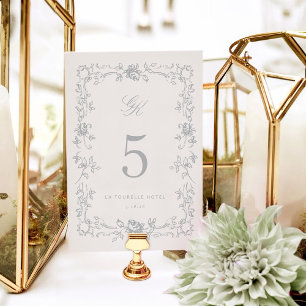 Regency Monogram Wedding Tischnummer Card
