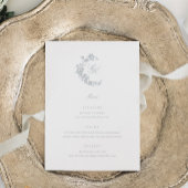 Regency-Monogramm-Hochzeitsmenü Menükarte