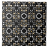 Regency Pattern für Silver, Gold und Black Hollywo Fliese (Vorderseite)