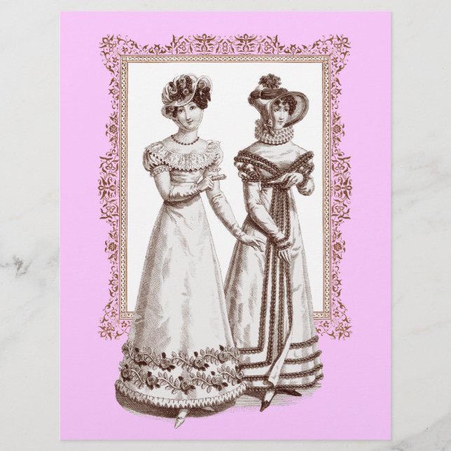 Regency Period Costumes - 1821 französische Mode (Vorderseite)