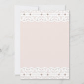 Regency Pink Bow Pearl White Lace Brautparty Einladung (Rückseite)