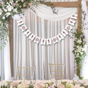 Regency Pink Cameos Rose Wimpelkette