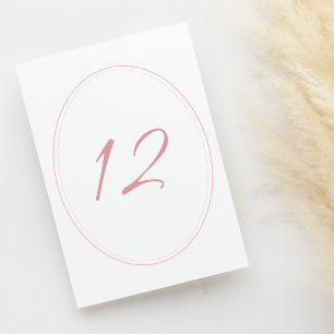 Regency Pink Classic Cameo Wedding Tischnummer
