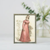 Regency Pink Dress Postkarte (Stehend Vorderseite)