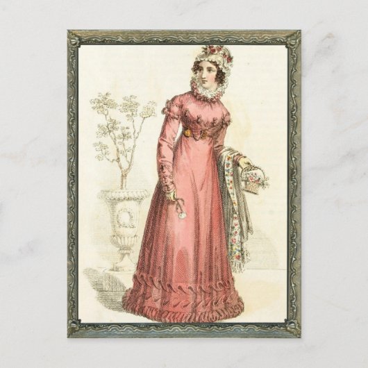 Regency Pink Dress Postkarte (Vorderseite)