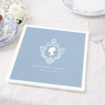Regency Powder Blue Vintag Wappen Brautparty