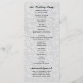 Regency-Romance-Hochzeitsprogramme Programm (Rückseite)