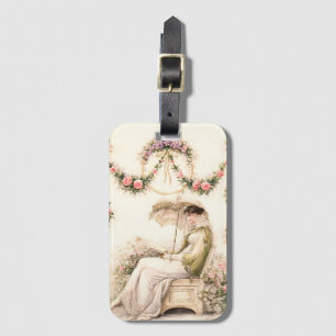 Regency-Rosengarten Lesende Dame Gepäckanhänger