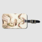 Regency-Rosengarten Lesende Dame Gepäckanhänger (Vorderseite (Horizontal))