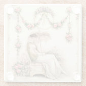 Regency-Rosengarten Lesende Dame Glasuntersetzer (Rückseite)