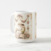 Regency-Rosengarten Lesende Dame Kaffeetasse (Vorderseite Links)