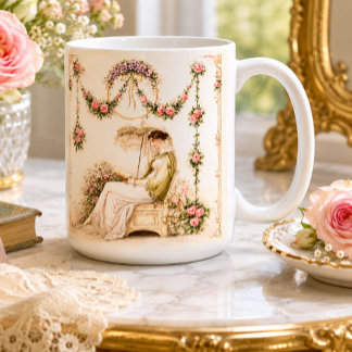 Regency-Rosengarten Lesende Dame Kaffeetasse