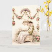Regency-Rosengarten Lesende Dame Karte (Gelbe Blume)