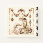 Regency-Rosengarten Lesende Dame Notizblock (Rückseite)