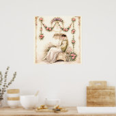 Regency-Rosengarten Lesende Dame Poster (Küche)