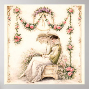 Regency-Rosengarten Lesende Dame Poster