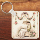 Regency-Rosengarten Lesende Dame Schlüsselanhänger (Vorderseite)