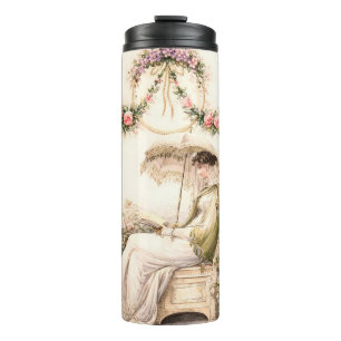 Regency-Rosengarten Lesende Dame Thermosbecher