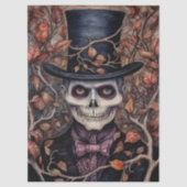 Regency Skeleton Gentleman Halloween Decoupage Seidenpapier (Vorderseite)