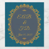 Regency Style mit Monogramm Regencycore-Ära Weinetikett (Einzelnes Label)