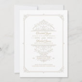 Regency Wedding Einladungen Vintag Themed GOLD (Vorderseite)