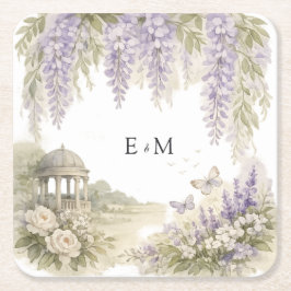 Regency-Wisteria-Hochzeit Rechteckiger Pappuntersetzer