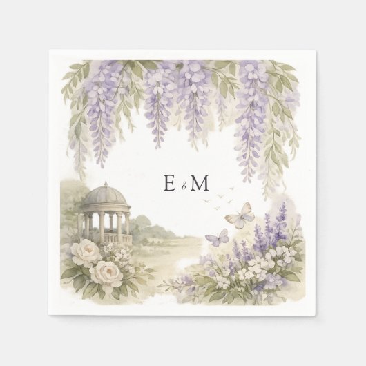 Regency-Wisteria-Hochzeit Serviette (Vorderseite)