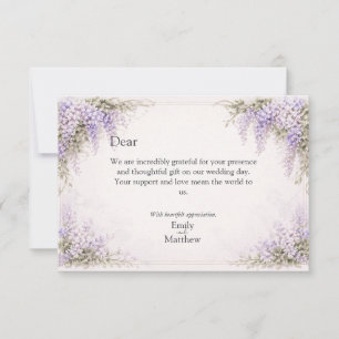 Regency-Wisteria-Hochzeits-Dankeskarten Dankeskarte