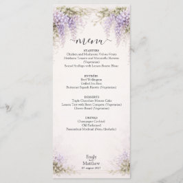 Regency-Wisteria-Hochzeitsmenükarte Menükarte