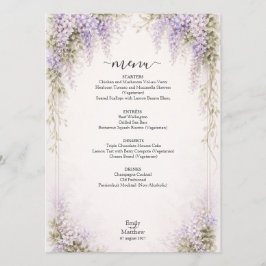 Regency-Wisteria-Hochzeitsmenükarte Menükarte