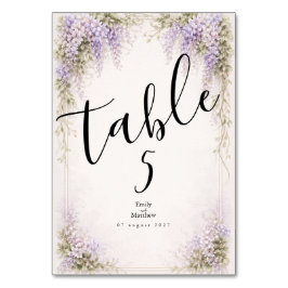 Regency-Wisteria-Hochzeitstisch-Nummernkarte Tischnummer