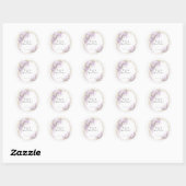 Regency Wisteria Round Wedding Stickers (Blatt)