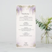 Regency Wisteria Wedding Menu Card Menükarte (Stehend Vorderseite)