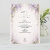 Regency Wisteria Wedding Menu Card Menükarte (Stehend Vorderseite)