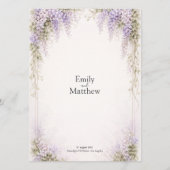 Regency Wisteria Wedding Menu Card Menükarte (Rückseite)