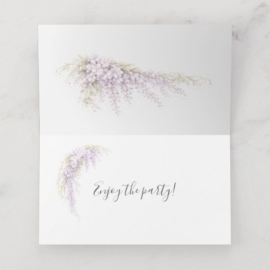 Regency Wisteria Wedding Place Cards Platzkarte (Innenseite Aufgefaltet)